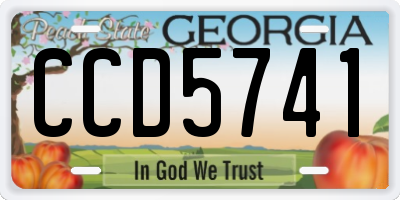 GA license plate CCD5741