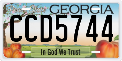 GA license plate CCD5744