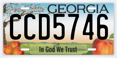 GA license plate CCD5746