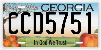GA license plate CCD5751
