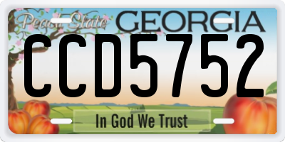 GA license plate CCD5752