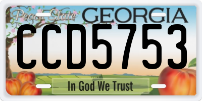 GA license plate CCD5753