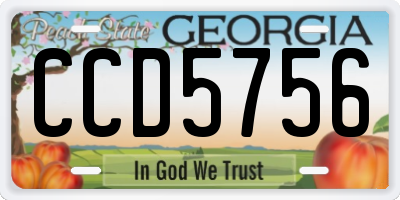 GA license plate CCD5756