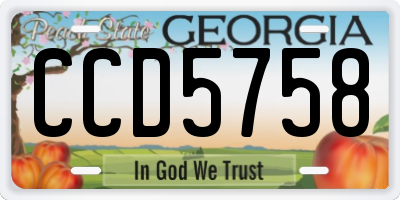GA license plate CCD5758