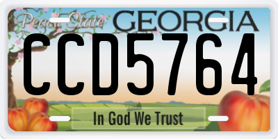 GA license plate CCD5764