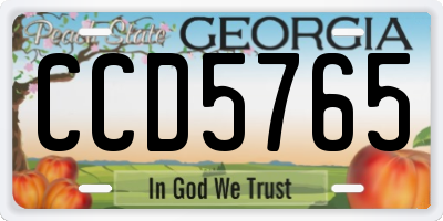 GA license plate CCD5765
