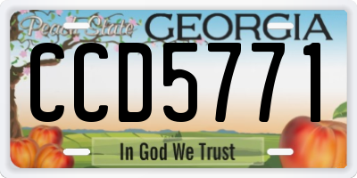 GA license plate CCD5771