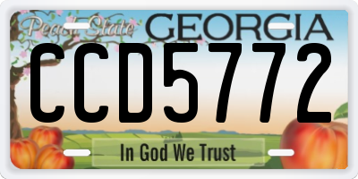 GA license plate CCD5772