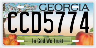 GA license plate CCD5774
