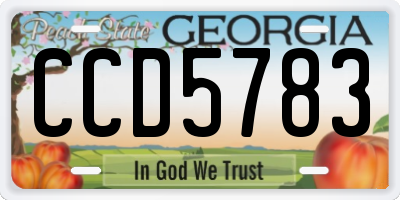 GA license plate CCD5783