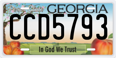 GA license plate CCD5793