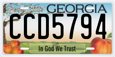 GA license plate CCD5794