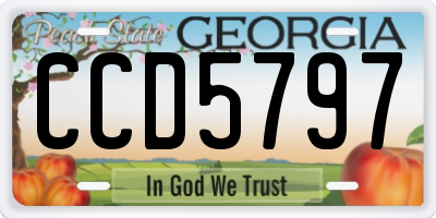 GA license plate CCD5797