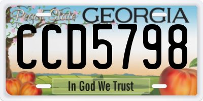 GA license plate CCD5798