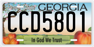 GA license plate CCD5801
