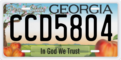GA license plate CCD5804