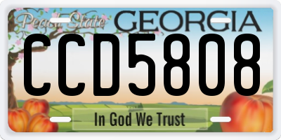 GA license plate CCD5808