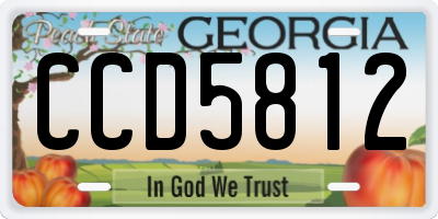 GA license plate CCD5812