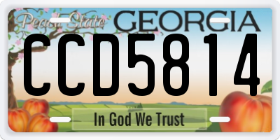 GA license plate CCD5814