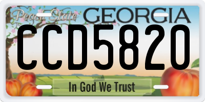 GA license plate CCD5820