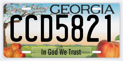 GA license plate CCD5821