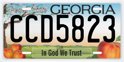 GA license plate CCD5823