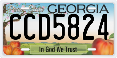 GA license plate CCD5824