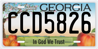 GA license plate CCD5826