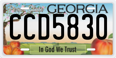 GA license plate CCD5830