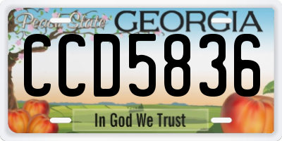 GA license plate CCD5836