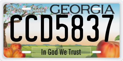 GA license plate CCD5837