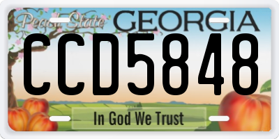 GA license plate CCD5848
