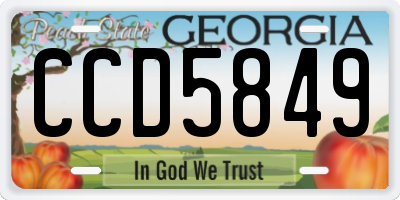 GA license plate CCD5849