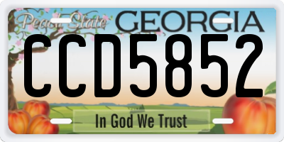 GA license plate CCD5852