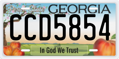 GA license plate CCD5854