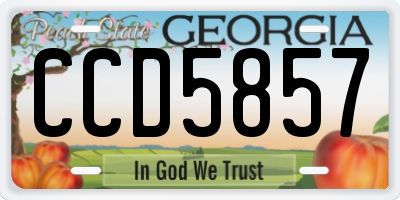 GA license plate CCD5857