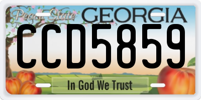 GA license plate CCD5859