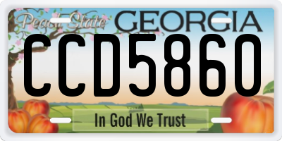 GA license plate CCD5860