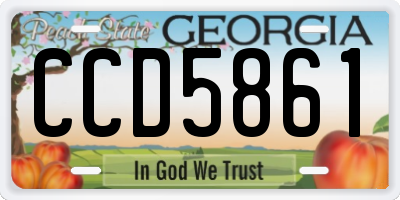 GA license plate CCD5861
