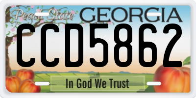 GA license plate CCD5862