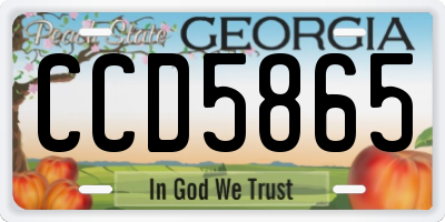 GA license plate CCD5865