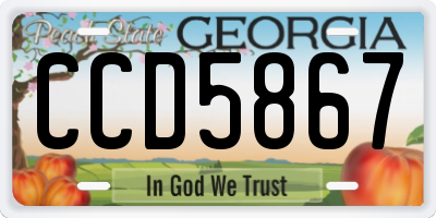 GA license plate CCD5867