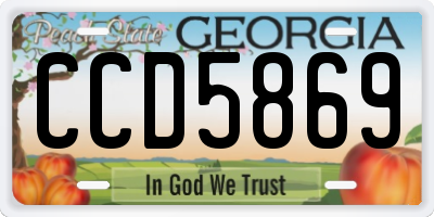 GA license plate CCD5869