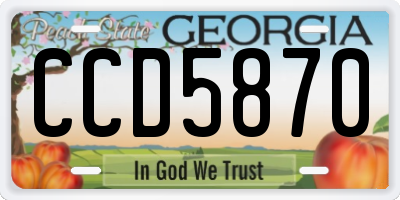 GA license plate CCD5870
