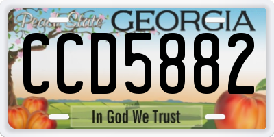GA license plate CCD5882