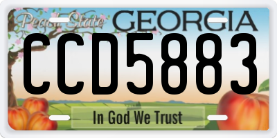 GA license plate CCD5883