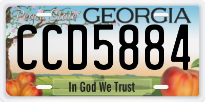 GA license plate CCD5884