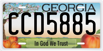 GA license plate CCD5885