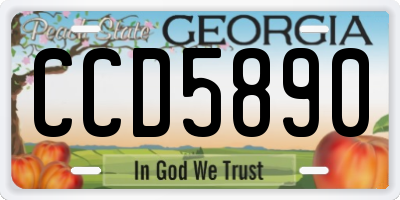 GA license plate CCD5890