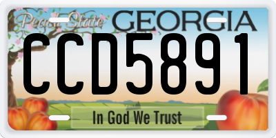 GA license plate CCD5891